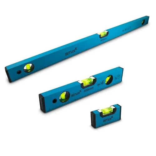 Bituxx Wasserwaagen Set magnetisch Magnetwasserwaage Wasserwage Richtwaage Messwaage Bauwaage 3 Libellen Aluminium 10/30 / 80cm
