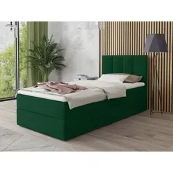 Boxspringbett Star Mini mit Bettkasten - Einzelbett in Grün (80 x 200 cm) - Boxspringbett Star Mini mit praktischem Bettkasten und hochwertiger Bonell-Matratze für optimalen Schlafkomfort. Ideal für Schlafzimmer und Jugendzimmer.
