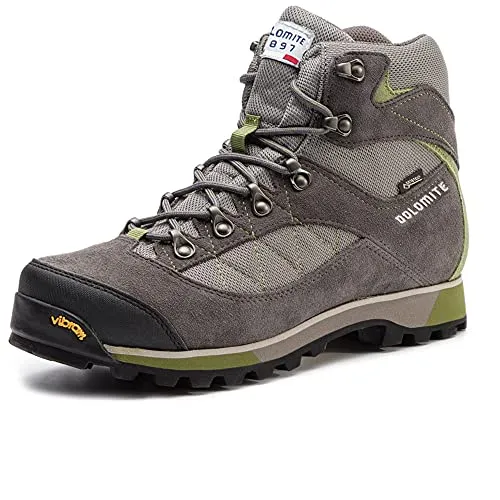 Dolomite Zernez GTX Wanderschuhe für Herren in Graphite Grey/Olive Green - Hochwertige Wanderschuhe für Sommer- und Gebirgswanderungen, ausgestattet mit wasserdichtem GORE-TEX-Futter und griffiger Vibram® Sohle für optimalen Halt auf unebenem Terrain.