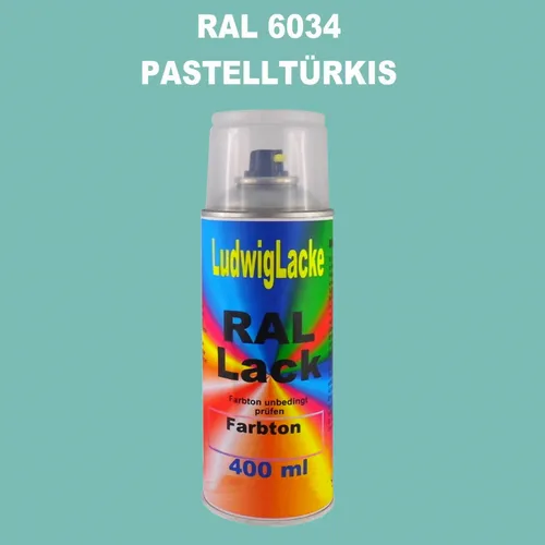 Ral Spraydose Seidenmatt 6034 Pastelltürkis 400ml  Buntlack Decolack  Rallack