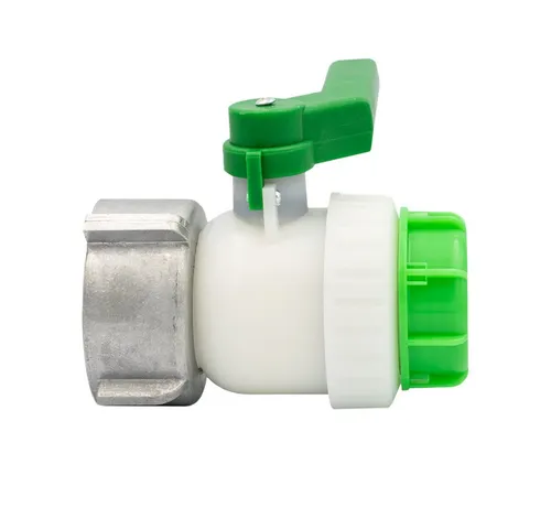 IBC Kugelhahn S80x6 auf DN50 mit offener Hahnkappe - Zubehör für Gartengeräte, ideal für einfache Wasserentnahme dank robuster PE-Kunststoffkonstruktion.