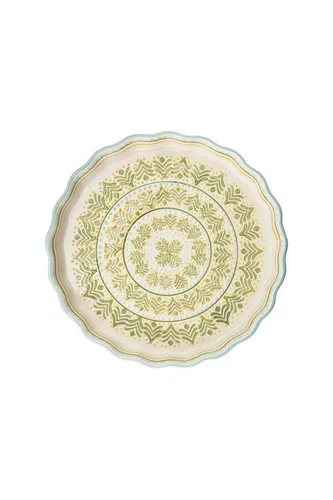 Tranquillo Quicheform RETRO 27 cm - Stilvolle Steinzeug-Quicheform mit handgestempeltem Muster für köstliche Kreationen. Ideal für süße und herzhafte Speisen, sorgt sie für knusprige Ergebnisse und eine ansprechende Präsentation.