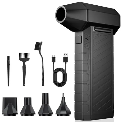 Elektrische Staubgebläse, Druckluftspray für PC Reinigungsset, 8000mAh Akku | 3-Gang 150000 U/min Electric Compressed Air Duster, USB Wiederaufladbar Staubbläser für Laptop,Tastatur,Auto,Sofa