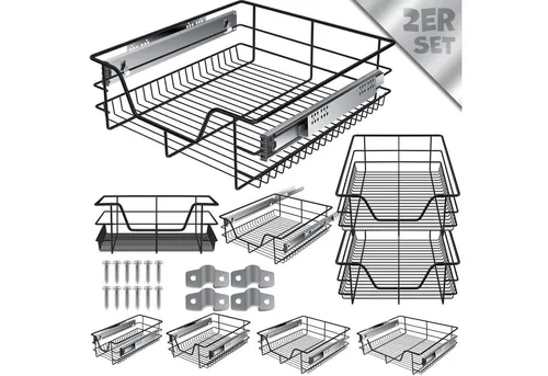 KESSER® Teleskopschublade – Vollauszug für Küchenschränke - Zubehör für Möbel: KESSER Teleskopschublade sorgt für mehr Übersicht und Ordnung, erleichtert das Ein- und Ausräumen und ist einfach nachzurüsten.
