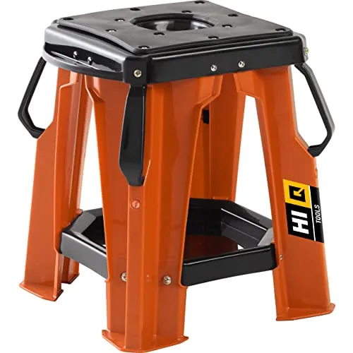 hi-Q Tools Werkstatt-Hocker - Standsicher bis 200Kg - Mit Werkzeugablage