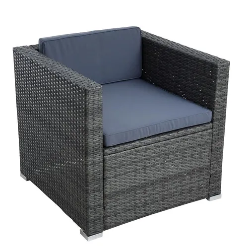 ESTEXO Polyrattan Gartensessel - Moderner Loungesessel für Terrasse - Stilvoller Polyrattan Lounge Sessel mit bequemen Armlehnen, witterungsbeständig und inklusive komfortablen Polstern für entspannte Stunden im Freien.