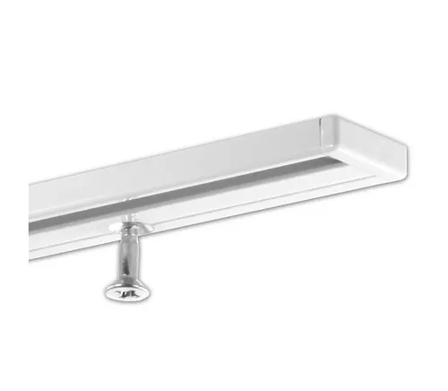 Gardineum Gardinenschiene Vorhangschiene aus Aluminium, 1-läufig, Weiss - Gardinenschiene für Deckenmontage, 240 cm lang, ideal für moderne Wohnräume und einfach zu installieren.
