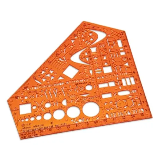Standardgraph 8191 Schablone Stano-Winkel, 155 x 155 x 1,3 mm