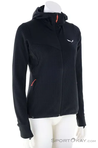 Salewa Puez Waffle Hybrid Polarlite Damen Sweater - Schwarz - Größe 38 - Funktionsjacke aus Polarlite-Material, bietet optimale Wärme und Atmungsaktivität für aktive Outdoor-Abenteuer.