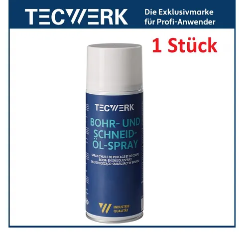TECWERK Bohr-/Schneidölspray 400ml Spraydose z.B. zum Bohren Fräsen Drehmeißeln