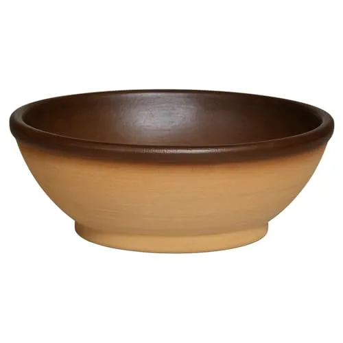 K&K große Bonsaischale/Pflanzschale Flach 38x16 cm aus hochwertiger robuster Keramik Outdoor frostbeständig (Natur)