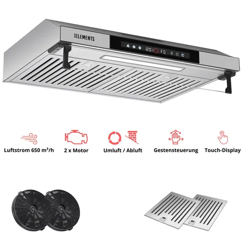 KB ELEMENTS Dunstabzugshaube Unterbau 60cm – Elegante Lösung mit Touch- und Gestensteuerung