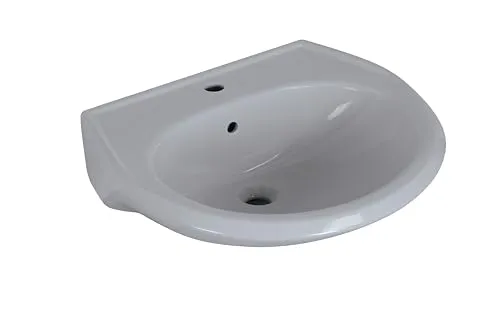 Sanicomfort Waschtisch 600 x 515 mm Manhattan Matt - Waschbecken mit modernem Design in manhattan - Elegante, abgerundete Linien und zeitlose Farbkombination für stilvolle Badezimmer.