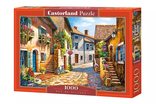 Castorland C-103744-2 Rue de Village - 1000 Teile Puzzle, exzellente Druckqualität und außergewöhnliche Farbtiefe für detailverliebte Puzzle-Fans
