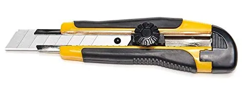 Profi Cuttermesser 18mm schwarz/gelb mit Feststellrad 12 x