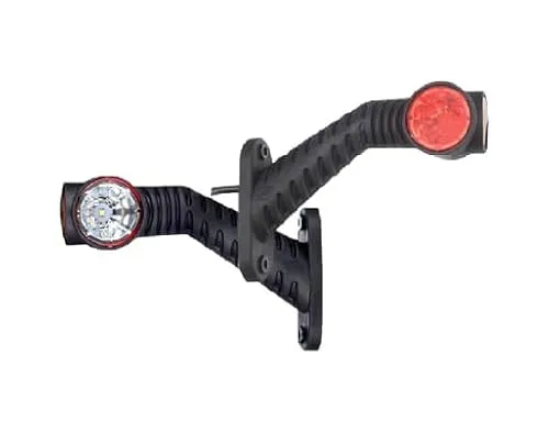 HORPOL 2 x LED Gummibegrenzungsleuchte, 12V, 24V, mit E-Prüfzeichen, Positionsleuchte für LKW, LKW, PKW, weiß, rote Lampe,