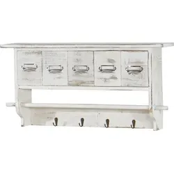 Mendler Garderobe HWC-C49, Vintage Wandgarderobe mit 5 Schubladen
