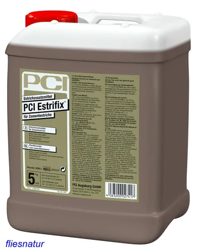 PCI Estrifix 5kg Estrichzusatz-Mittel - Estrichzusatzmittel für Zementestriche, schnelltrocknend und frostbeständig, ideal für schnelle Renovierungen und langlebige Ergebnisse.