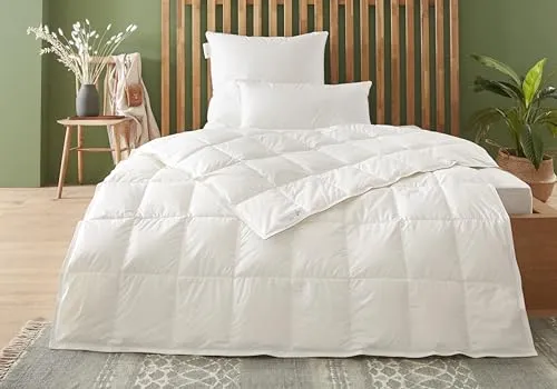 Badenia Trendline Eco Daunen-Kassettendecke leicht 135x200 cm - Badtextilien: Hochwertige Daunendecke mit 90% Daunen, Öko-Tex zertifiziert und ideal für Allergiker - für einen gesunden Schlafkomfort.