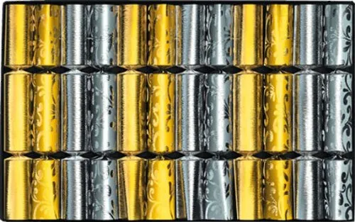Knallbonbons Gold und Silber 18cm - für Silvester, Neujahr, Hochzeit, Fasching & Karneval 12