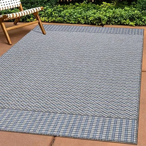 Carpettex Outdoor Teppich Wetterfest 120 x 170 cm Sisal Optik Grau - Ideal für Balkon, Garten, Terrasse und als Küchenteppich - In&Out Teppich Waschbar, Flachgewebe, Pflegeleicht, Vintage Design