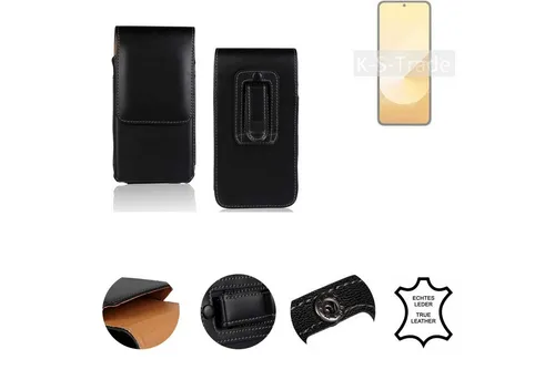 K-S-Trade Handyhülle für Samsung Galaxy Z Flip6, Holster Gürteltasche Handy Hülle Schutzhülle Handyhülle Leder