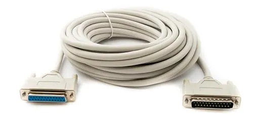 System-S D Sub Kabel 10 m 25 Pin Stecker zu Buchse RS530 DB25 Adapter in Grau