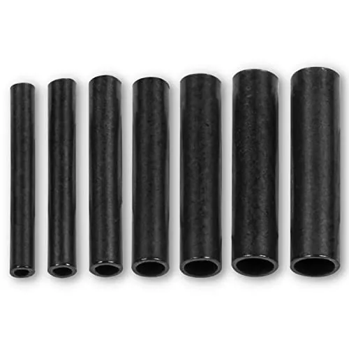 LMAB Klemmhülsen 50 Stück 0,8 bis 2 mm, Quetschhülsen für Stahlvorfächer selber Machen, Fluorocarbon Vorfach Angelhülsen, 9,5 mm lang (⌀ 0,8 mm - für 0,2 bis 0,3 mm Dicke Vorfächer)