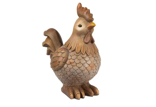 formano Dekofigur Ostern - Handbemalter Hahn, 44cm - Dekorative Dekofigur eines Hahns in creme-braun, handgefertigt aus Kunststein. Ideal für Ihre Frühlingsdekoration und als Blickfang in jedem Raum.