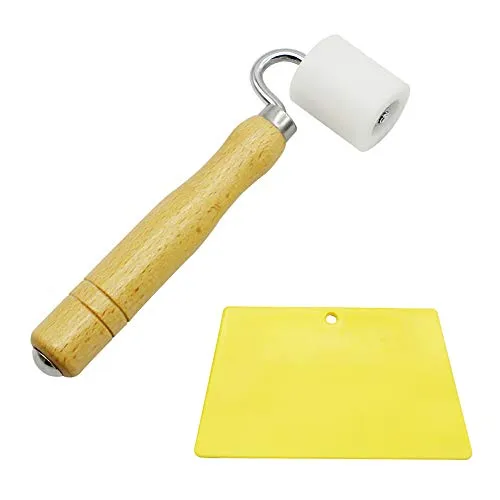 Mila-Amaz Andrückwalze Rollen Tapeten Nahtroller Naht Handdruck Rolle Naturholz Griff Wand Papier Naht Dekoration Werkzeug