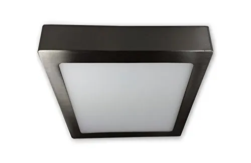 LICHT DISCOUNT LED Aufbauleuchte Aufbauspot 18W warmweiß 2800K | Moderne Panel Deckenlampe | Aufbaustrahler eckig 230V aus Aluminium | Deckenleuchte Deckenspot Aufputz alu gebürstet |