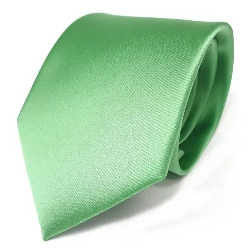 TigerTie Herren Krawatte – Klassische 8 cm Satin-Krawatte in grün hellgrün gelbgrün einfarbigem Design, ideal für Geschäftstermine, festliche Anlässe und die Freizeit