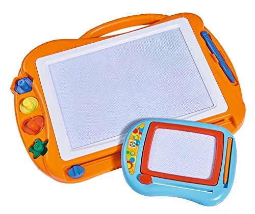 Simba 106334149 - Art und Fun 2 Maltafeln, 40x29cm und 16x13cm, kreative Entfaltung für Kinder ab 3 Jahren mit bunten Farben und Stempeln