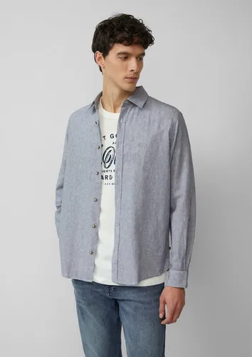 s.Oliver Langarmhemd Regular Fit: Gestreiftes Hemd aus Baumwoll- und Leinenmix - Herren-Freizeithemden aus einem hochwertigen Leinen-Baumwollmix, ideal für lässige Anlässe. Das Garment Dye verleiht dem Hemd einen einzigartigen Look.