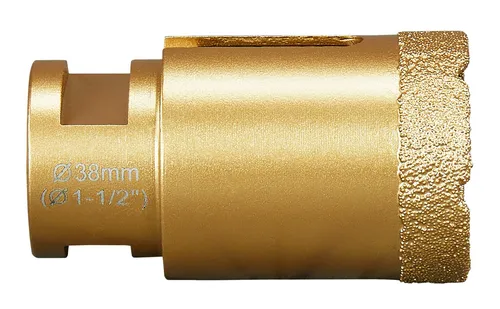 Makita D-44529 Hohlbohrkrone Ø 38 mm - Diamant-Hohlbohrkrone für Winkelschleifer, ideal für schnelles Trockenbohren mit einer Höhe des Diamantsegments von 10 mm.