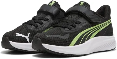 Puma Pounce Lite AC+PS 3116500005 - Coole Klettschuhe für Kids - Sonstige Sportschuhe, stylisches Design in puma black-spring fern-puma white, bequeme Gummisohle für optimalen Halt und ideal für Sport und Alltag.