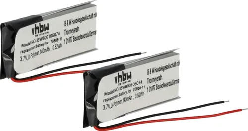 vhbw 2x Akku Ersatz für Jabra AHB371030PA, 73366-01, 70868-1 für Wireless Headset Kopfhörer (140 mAh, 3,7 V, Li-Polymer)