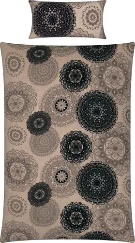 Erwin Müller Bettwäsche Flanell Mandala - Beige 40x80 cm / 135x200 cm - Erwin Müller Flanell Bettwäsche mit fantasievollen Mandalas. Die samtig-weiche Qualität sorgt für ein kuscheliges Schlafgefühl und ist temperaturregulierend. Mit praktischem Reißverschluss für einfachen Bezug. Ideal für entspannende Nächte!