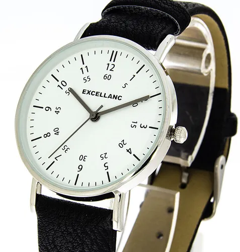Damenuhr Excellanc Farbe silber schwarz 36mm Durchmesser