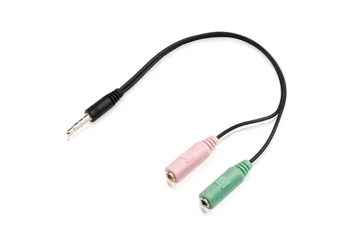 adaptare Adapter PC-Headset 2-mal 3,5-mm-Buchse an 4-poliger Stecker Audio-Adapter