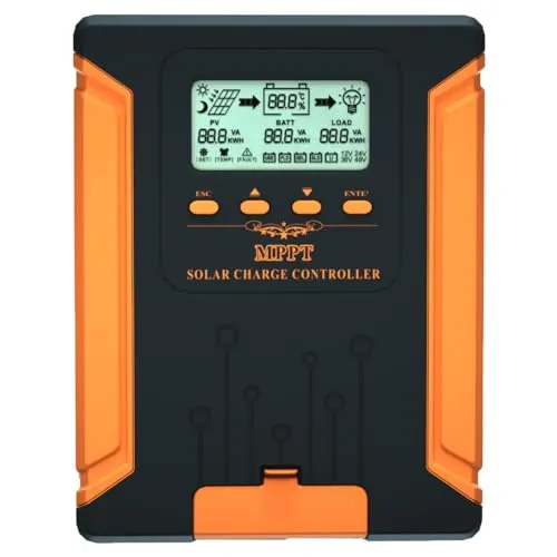 SolaMr 80A MPPT Solar-Laderegler 12V/24V/36V/48V Auto mit LCD-Anzeige Solarpanel-Regler Max 180V Input für Gel Sealed Flooded und Lithium-Batterie-CM-80A