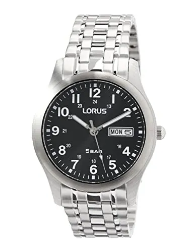 Lorus Herren Analog Quarz Uhr RXN73DX5 mit Metall Armband - Armbanduhren für Herren, edles Edelstahlgehäuse, wasserdicht bis 50m und mit Leuchtbeschichtung für optimale Ablesbarkeit im Dunkeln.