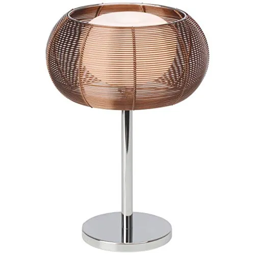 Brilliant Tischleuchte Relax - Elegante Tischlampe in Bronze/Chrom - Stilvolle Tischleuchte im modernen Design, ideal für gemütliche Atmosphäre. Durchmesser 26 cm, ohne Leuchtmittel und perfekt für jedes Indoor-Ambiente.