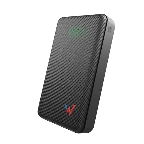 W Onder Fullpower – Externer Akku 20.000 mAh Schnellladung 20 W & Powerbank Delivery | 2 USB-A & USB-C Ports | LED-Anzeige | Ultra-kompakt & universell (iPhone, Samsung, Huawei) – Kabel inklusive