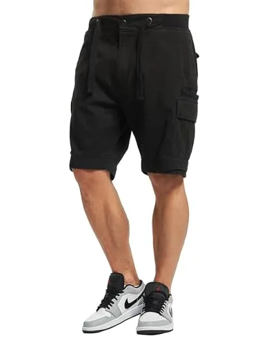 Brandit Packham Vintage Shorts - Black, Größe M - Herren-Shorts aus hautfreundlichem Baumwollmaterial, mit elastischem Bund für optimalen Tragekomfort und praktischen Taschen für unterwegs.