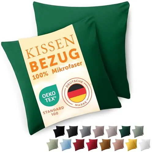 Blumtal Kissenbezug 80 x 80, 2 Stück in grün von Blumtal
