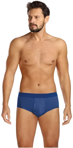 COMTE Herren Slips Sportslips 2er-Pack mit Eingriff Feinripp Ringel blau Gr.6/L