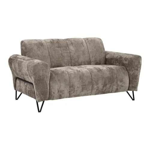 Beautysofa VOLARE 2-Sitzer Sofa mit Metallbeinen - Sofa in Schwarz, modernes Design mit eleganten Metallbeinen, komfortable Polsterung für besten Sitzkomfort und ideal für gesellige Abende.