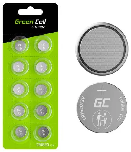 Green Cell Knopfzelle CR 1620 3V 10 St. 70 mAh Lithium CR1620