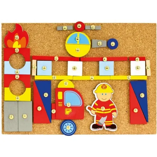 Bino Mertens 82197 Feuerwehrleute Hammerspiel - Kreatives Klopf- & Hämmerspielzeug, fördert motorische Fähigkeiten und Kreativität, ab 3 Jahren